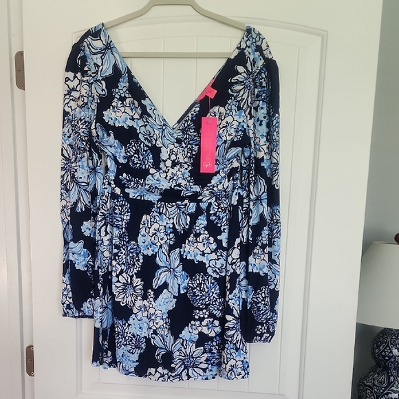 Lilly Pulitzer Pants - Lilly Pulitzer Blue and White Floral Romper